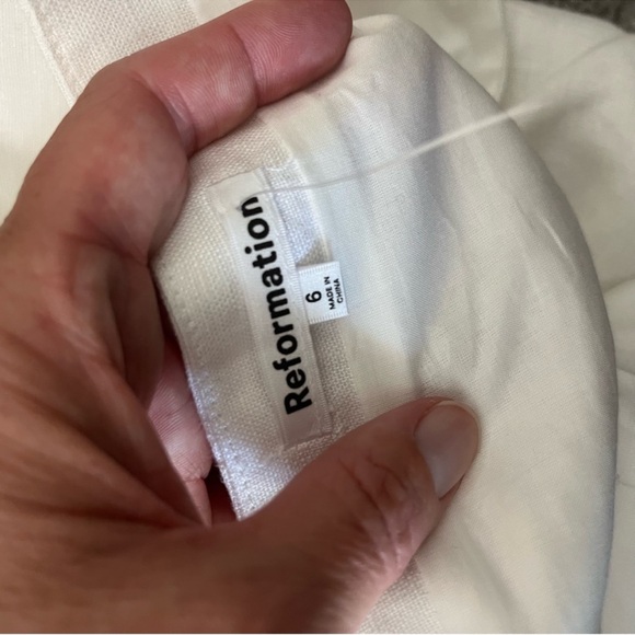 Reformation White Bustier Tank Top - Kimberly Linen - Picture 7 of 8